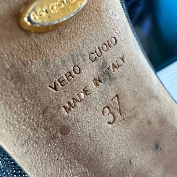 Sergio Rossi peep toe heels shimmery blue - Picture 6 of 11